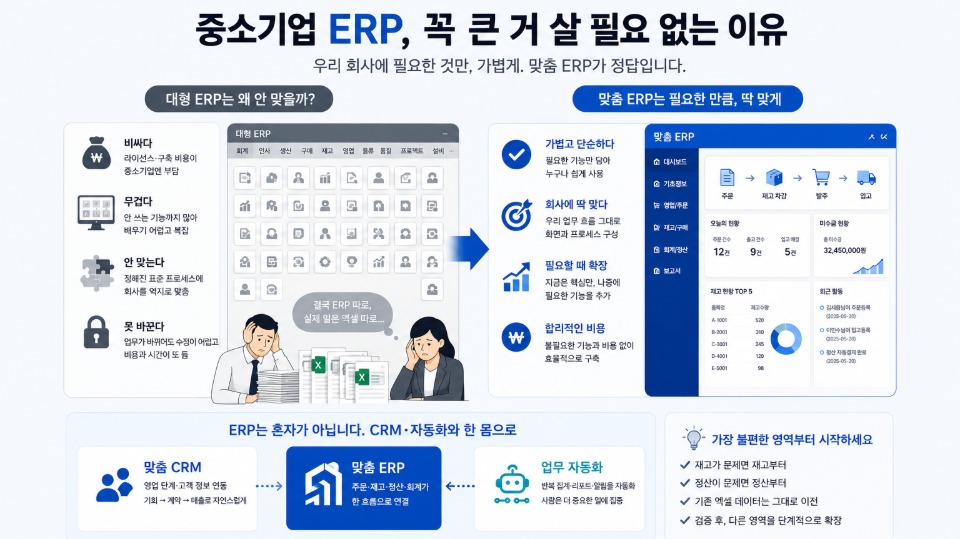 중소기업 ERP, 꼭 큰 거 살 필요 없는 이유